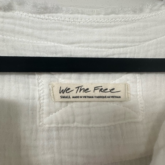 Free People White Casual Button Down Shirt - Picture 2 of 7